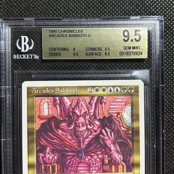 1995 MTG Magic The Gathering Chronicles Arcades Sabboth Rare BGS 9.5 Gem Mint - Picture 2 of 3